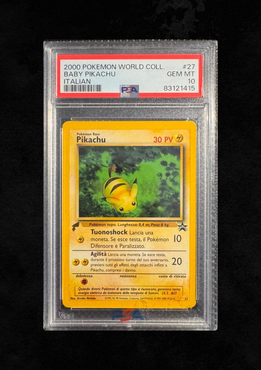 Baby Pikachu Italian World Collection Stamp Gem Mint 10